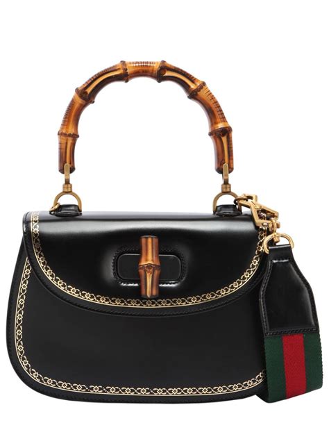 gucci bamboo bag black|Gucci bamboo bags for sale.